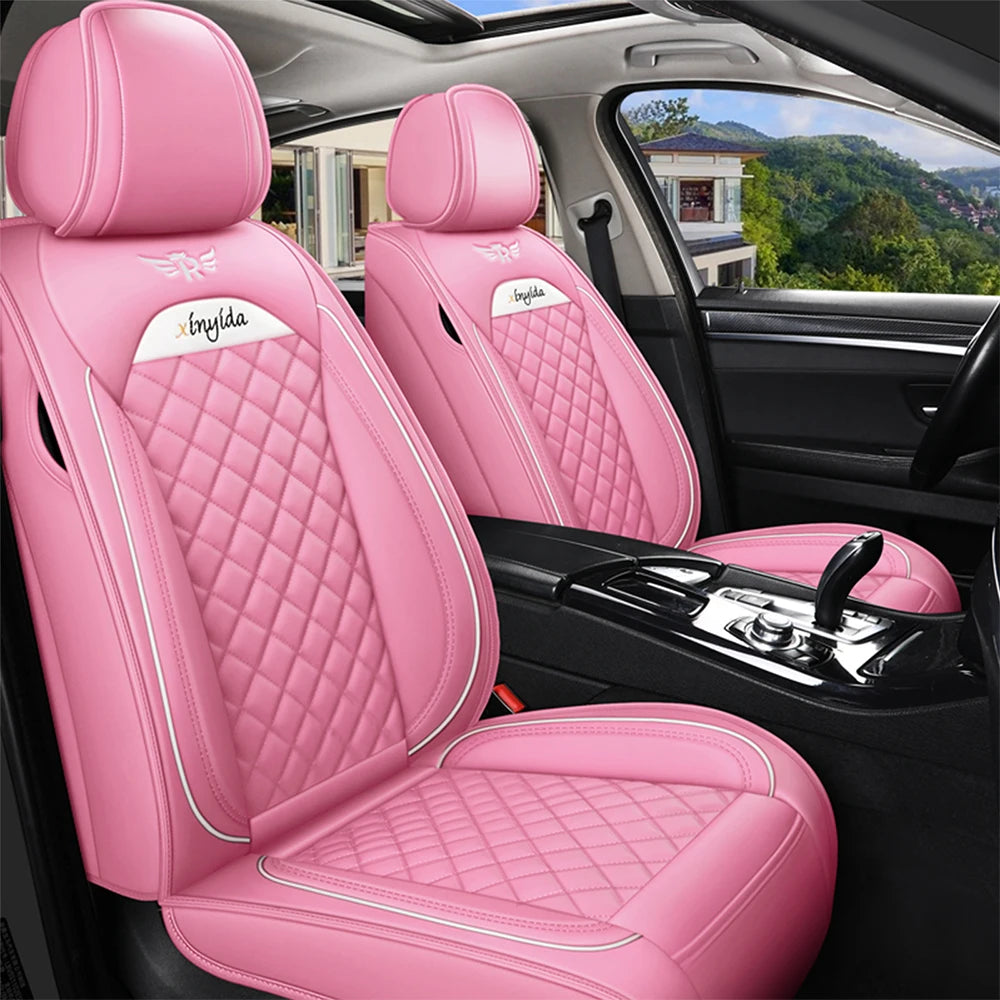 Leather Car Seat Cover for Mitsubishi Lancer L200 Carisma Eclipse Cross Pajero 4 Sport ASX Outlander 3 XL Space Star Accessories