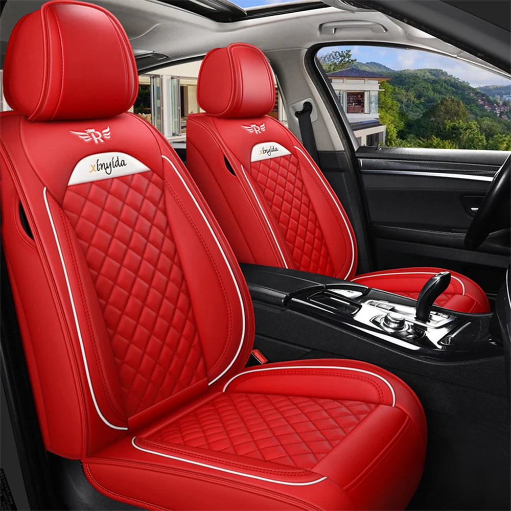 Leather Car Seat Cover for Mitsubishi Lancer L200 Carisma Eclipse Cross Pajero 4 Sport ASX Outlander 3 XL Space Star Accessories