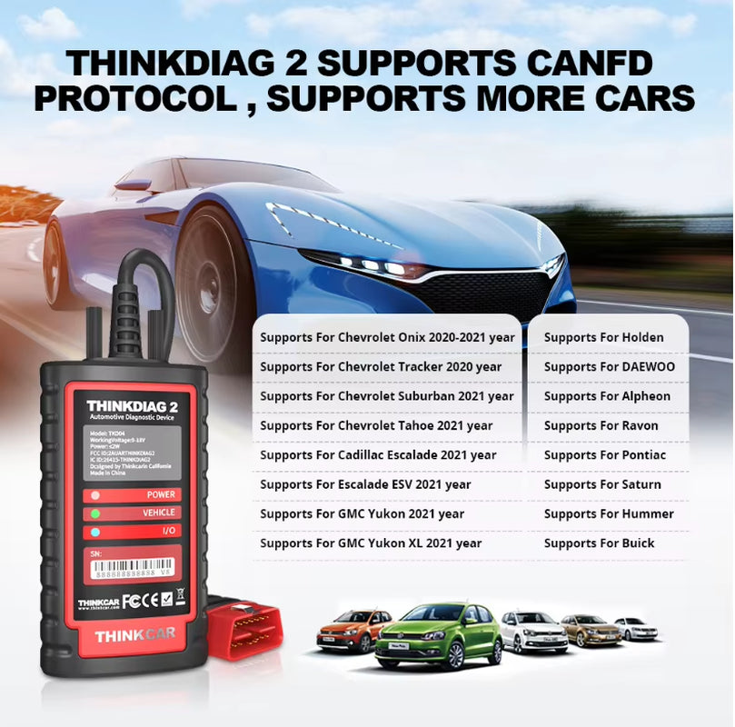 New Version THINKDIAG 2 ALL Software 1 Year Free Easydiag ECU Auto OBD Car Obd2 Automotive Scanner Diagnostic Tool
