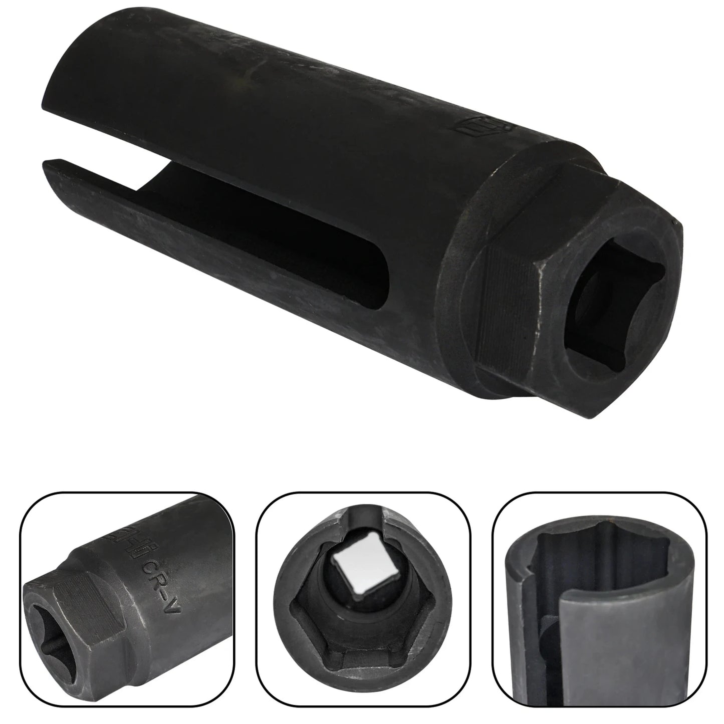 22Mm Oxygen-Containing Oxygen Vacuum Lambda Sensor Removal Socket Black Narrow Mouth Kit Car Tools 1/2 Drive 8Mm Slot CR-V Steel