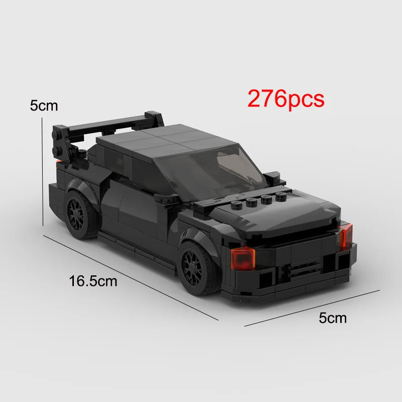 MOC Mitsubishi EVO 276Pcs Racing Sports Car Vehicle Speed Champion Racer Building Blocks Brick Creative Garage Toys for Boys