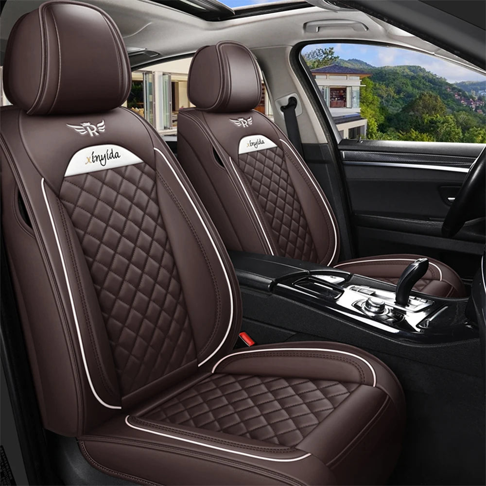 Leather Car Seat Cover for Mitsubishi Lancer L200 Carisma Eclipse Cross Pajero 4 Sport ASX Outlander 3 XL Space Star Accessories