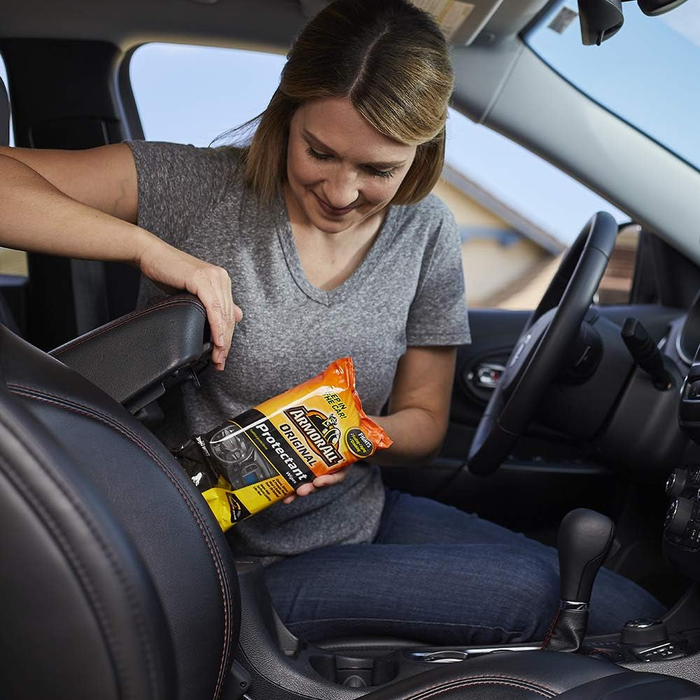 Car Protectant Wipes By, Interior Car Wipes with UV Protection against Cracking and Fading, 60 Count