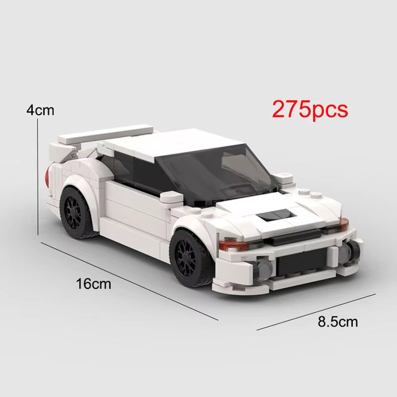 MOC Mitsubishi EVO 276Pcs Racing Sports Car Vehicle Speed Champion Racer Building Blocks Brick Creative Garage Toys for Boys