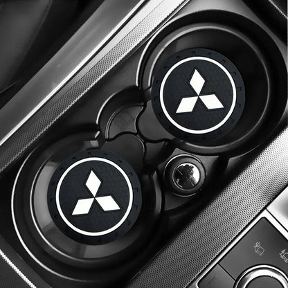 Car Waterproof Coaster Non Slip Water Cup Pad for  Lancer 9 Ex Evo ASX L200 Triton Colt Pajero Sport Car Accessories