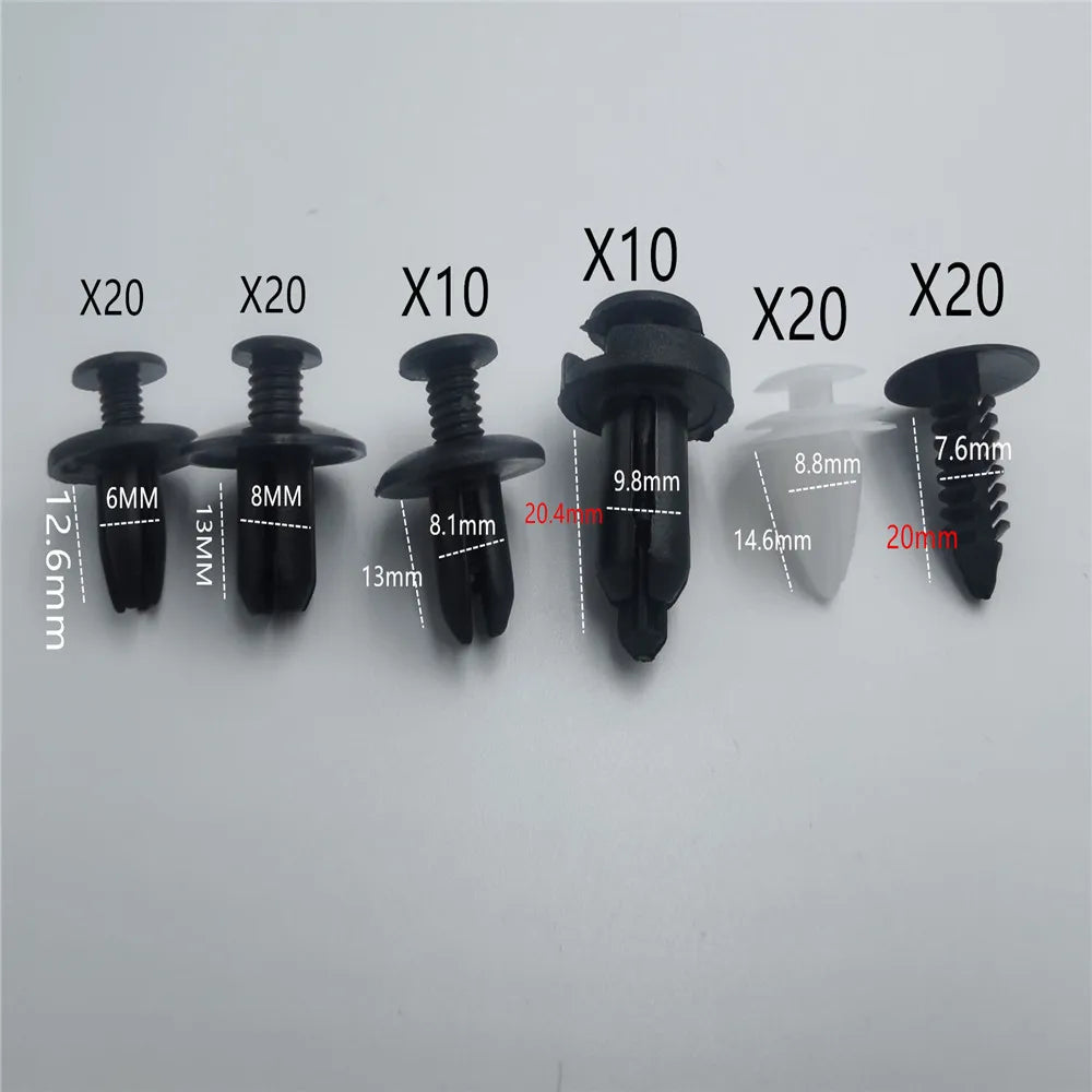 100Pcs Auto Fastener Clip Mixed Retainer Fastener Kit for Mitsubishi Asx Lancer 10 9 Outlander EX Pajero Sport Eclipse Carisma