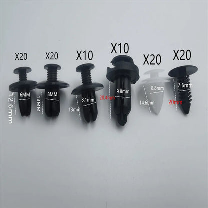 100Pcs Auto Fastener Clip Mixed Retainer Fastener Kit for Mitsubishi Asx Lancer 10 9 Outlander EX Pajero Sport Eclipse Carisma